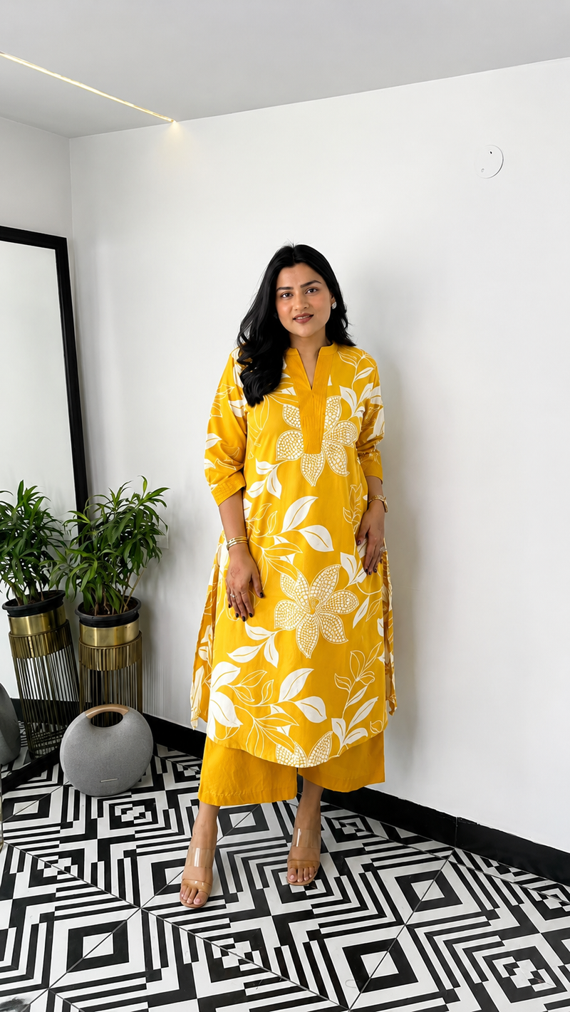 Royal Yellow Daily Wear Kurti Set