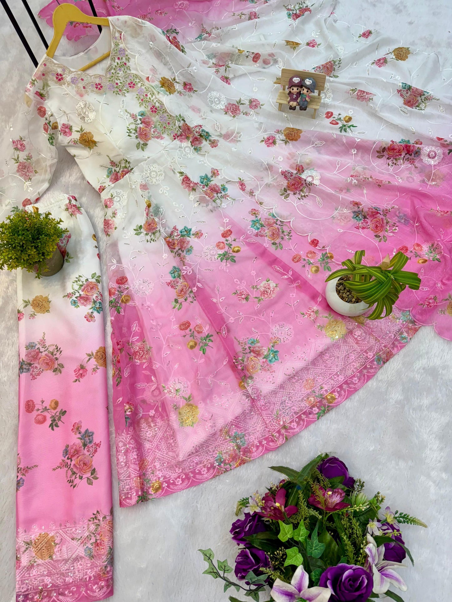 ANARKALI SET SUPERHIT TRENDING GOWN & DUPATTA SET WITHEMBROIDERY(1126)Pink