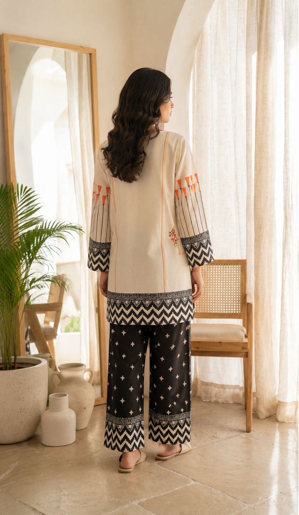 Ivory Noir Imported Rayon Co-ord Set