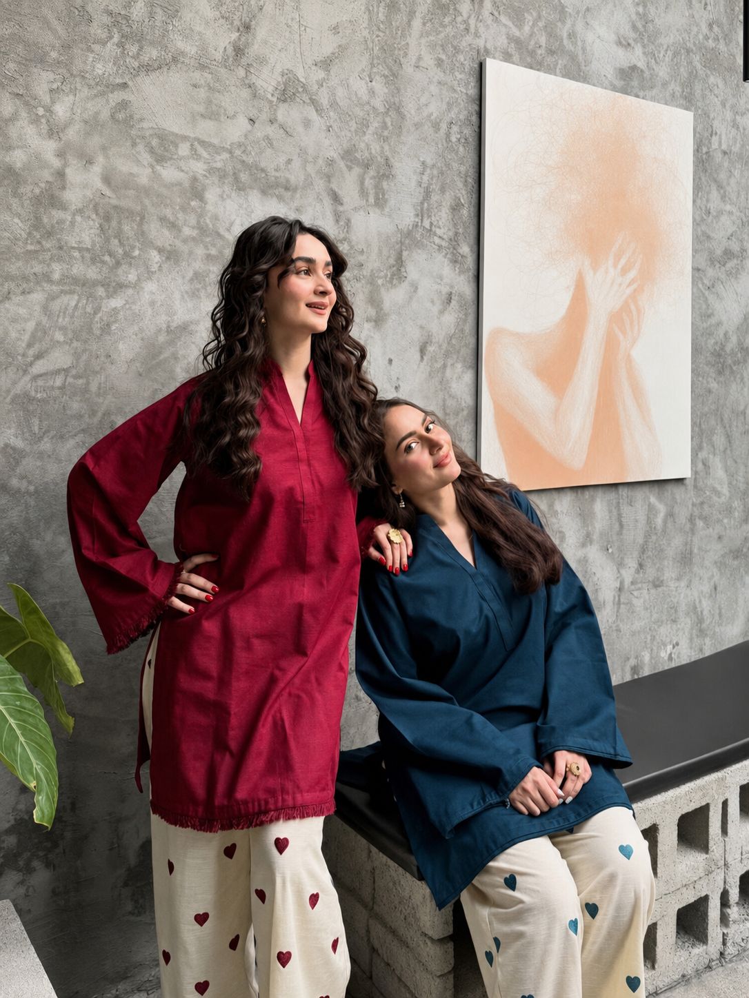Hania Aamir’s Blue Heart Pure Cotton Co-ord Set