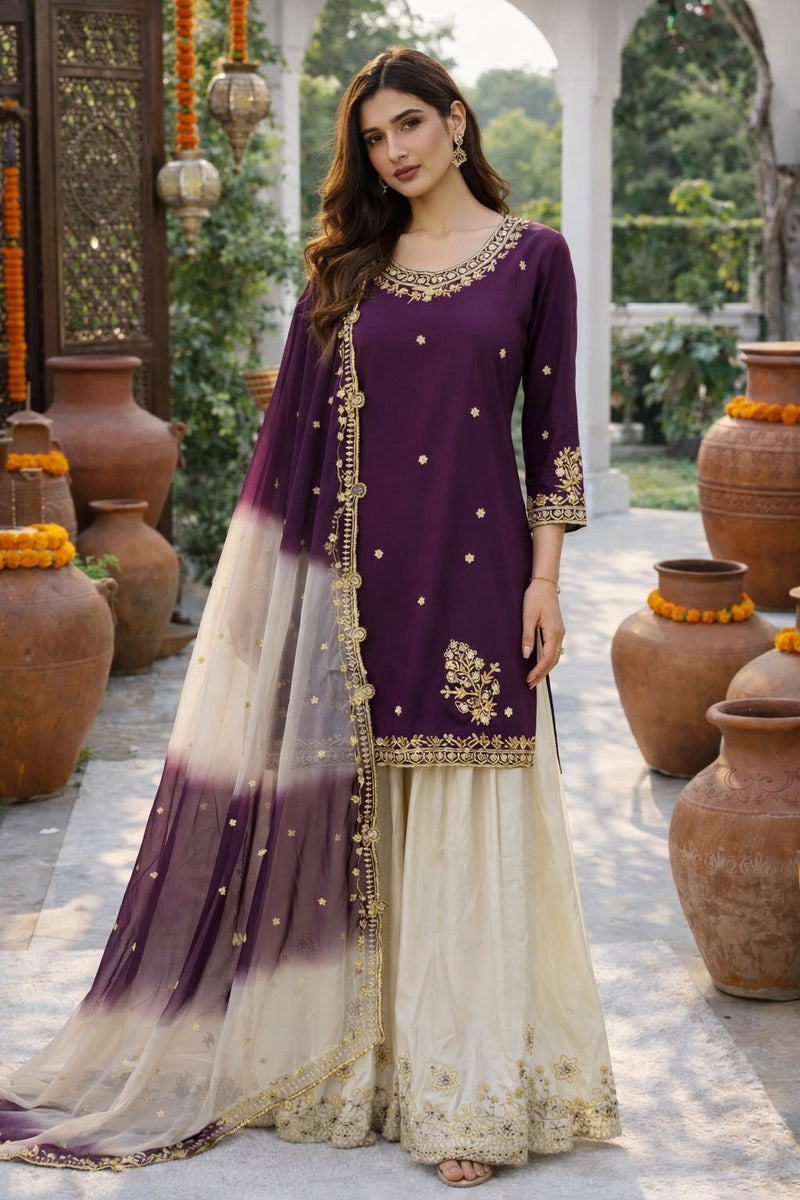 Noor-e-Jamuni Festive Srara Set- (1041)