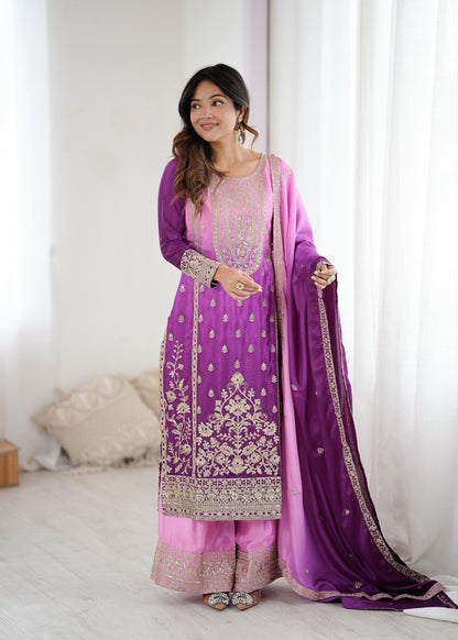 The Royal Ombre Silk Set:-Purple (1621)