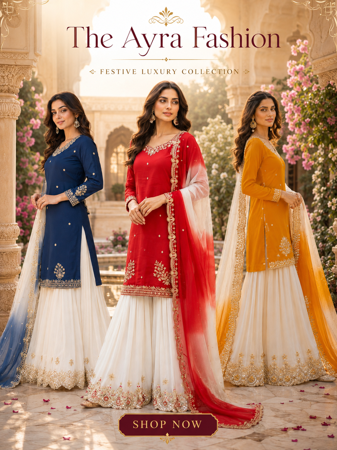 Sunehri Noor Festive Sharara Set (1041) orange
