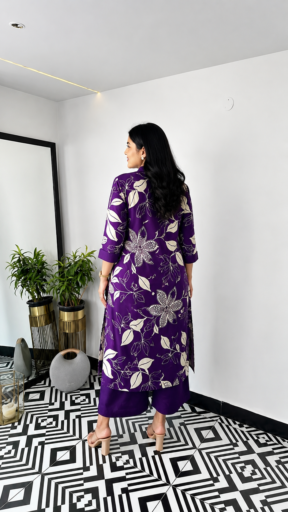 Royal Purple Daily Wear Kurti Set