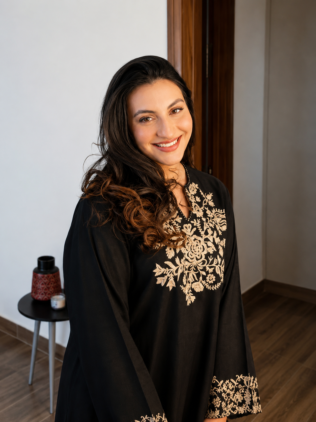 Midnight Zari Cotton Embroidered Co-ord Set