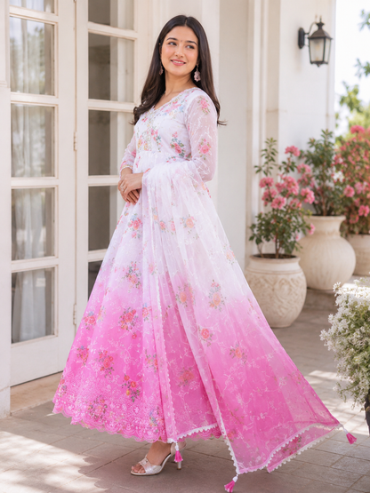 ANARKALI SET SUPERHIT TRENDING GOWN & DUPATTA SET WITHEMBROIDERY(1126)Pink