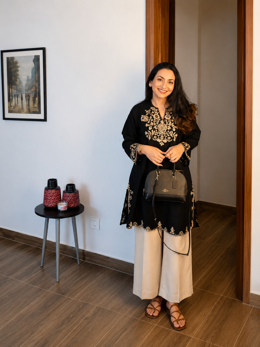 Midnight Zari Cotton Embroidered Co-ord Set