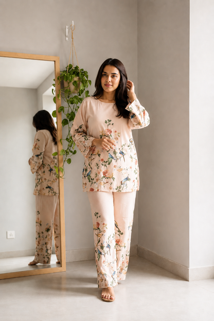 Blush Bloom Rayon Co-ord Set