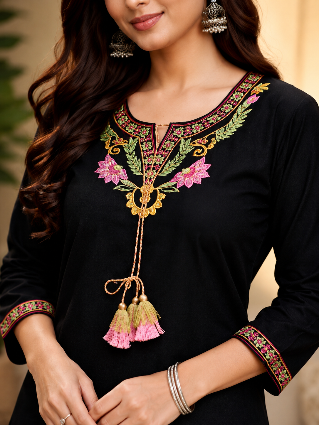 Black Noor Embroidered Cotton Co-ord Set