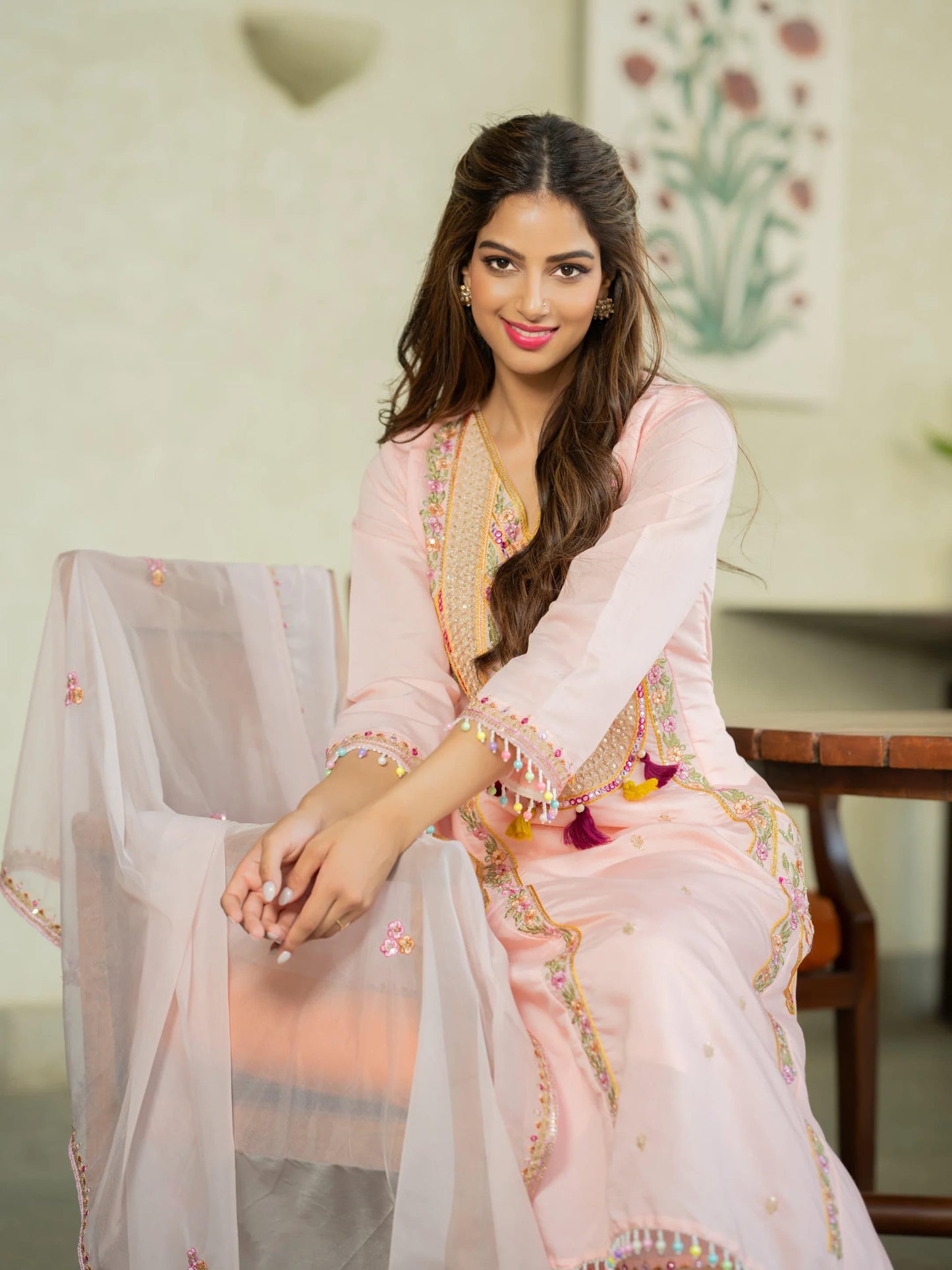 WOMEN'S PURE VISCOSE CHANDERI SILK KURTA SET
(INDIRA)