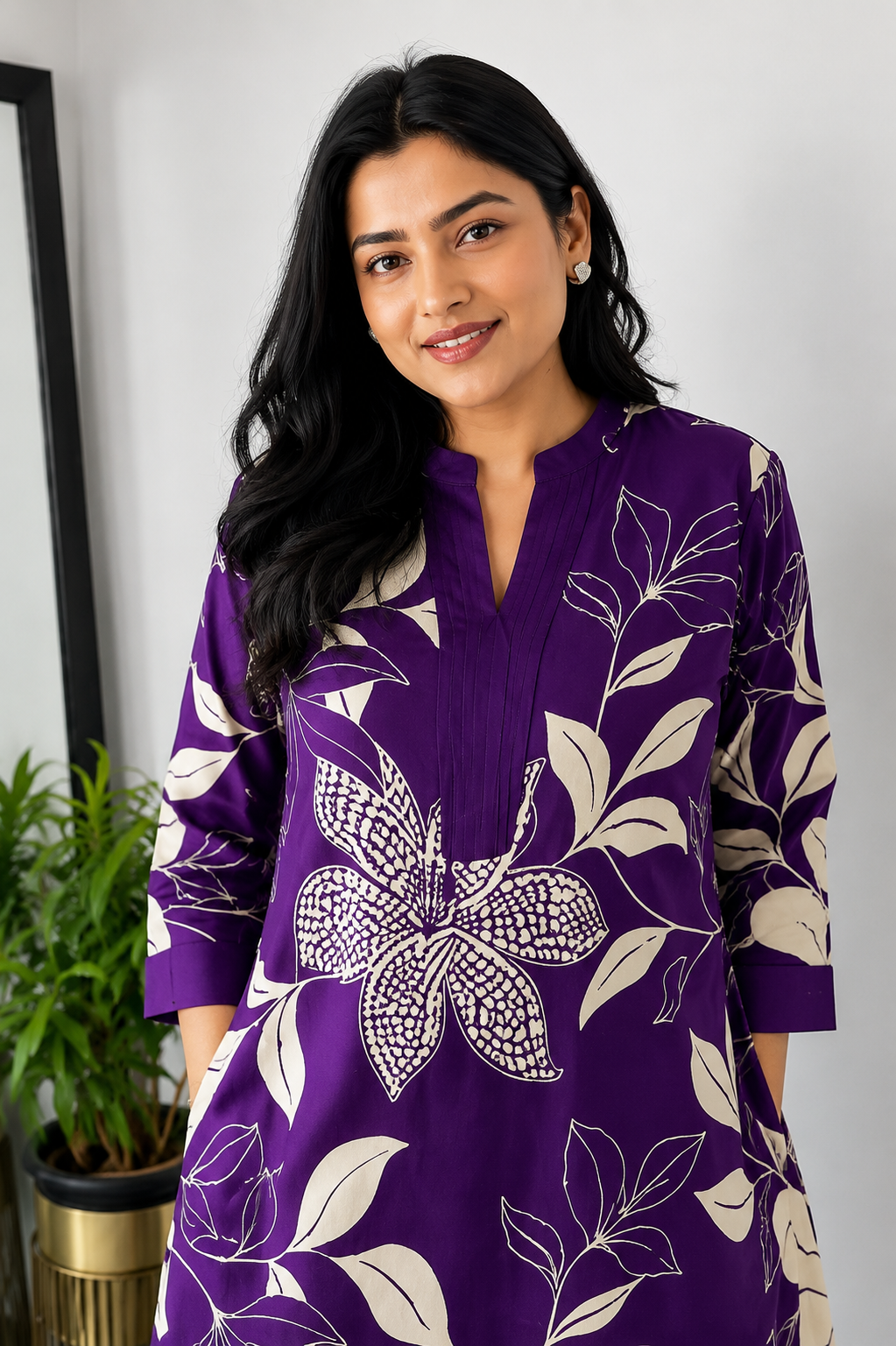 Royal Purple Daily Wear Kurti Set