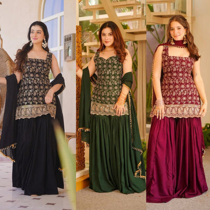 Sharara plazzo and Dupatta
(MD-3093) Green