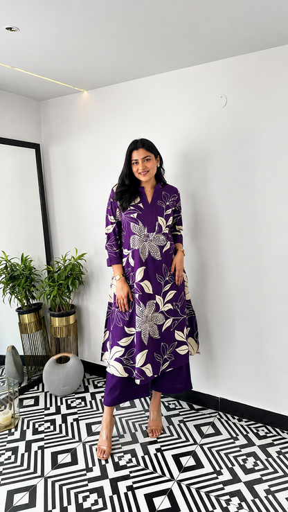 Royal Purple Daily Wear Kurti Set