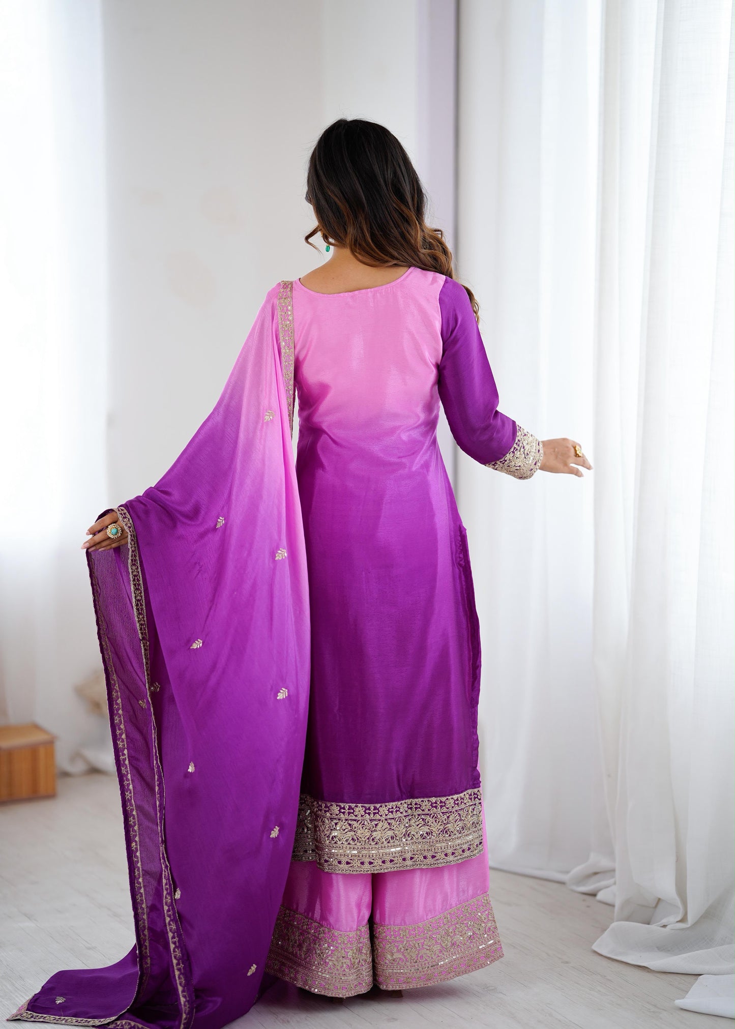 The Royal Ombre Silk Set:-Purple (1621)