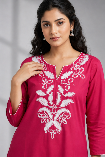 Rani Bloom Cotton Embroidered Co-ord Set