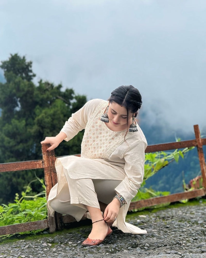 Ivory Mountain Breeze Cotton Kurta Set