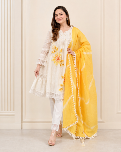 Sunshine Bloom Lace Suit Set