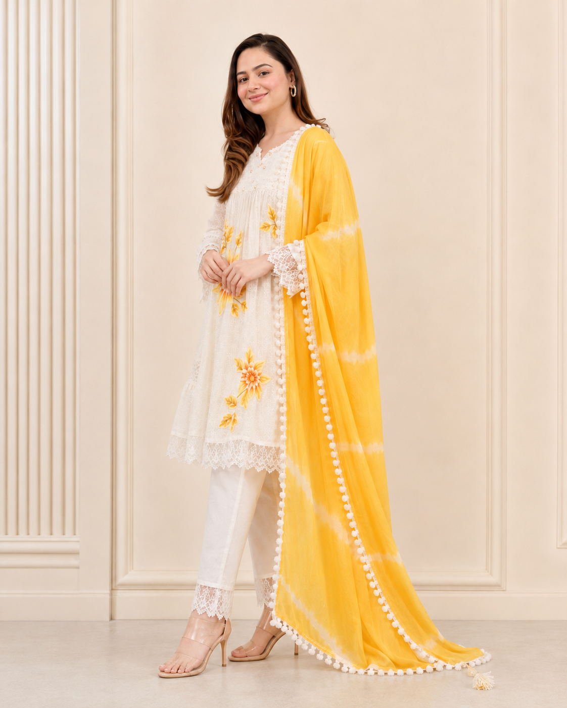 Sunshine Bloom Lace Suit Set