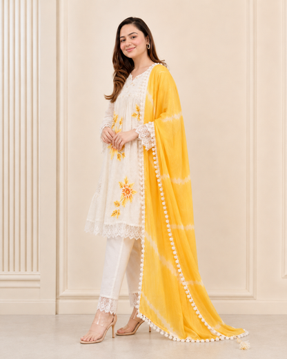 Sunshine Bloom Lace Suit Set