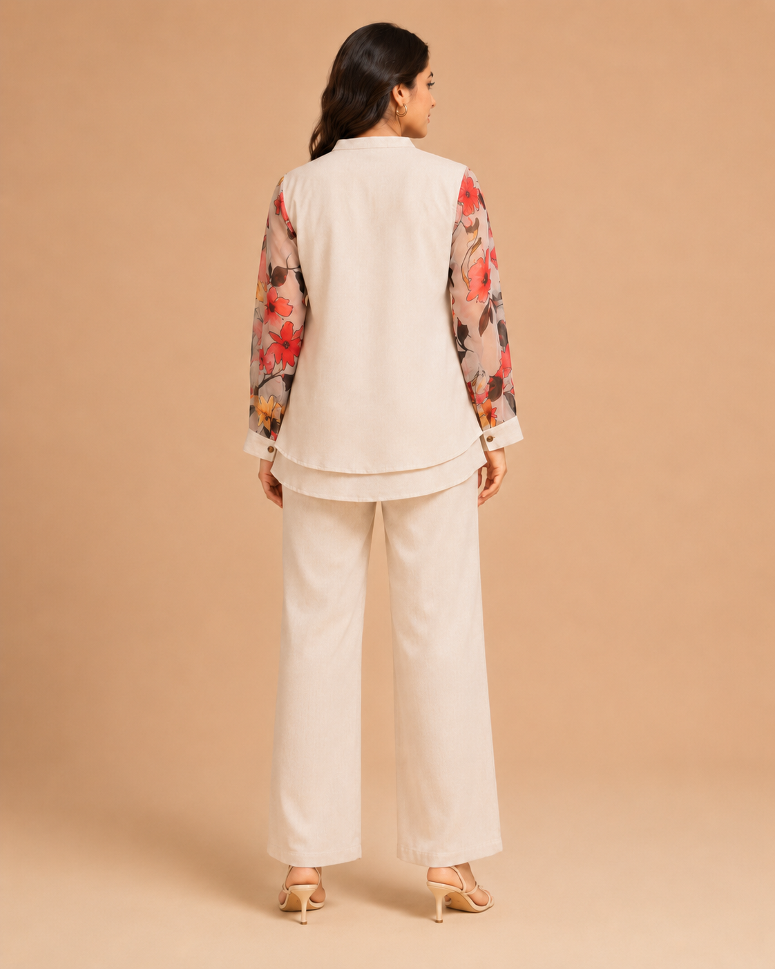Ivory Floral Sleeve Co-ord Set