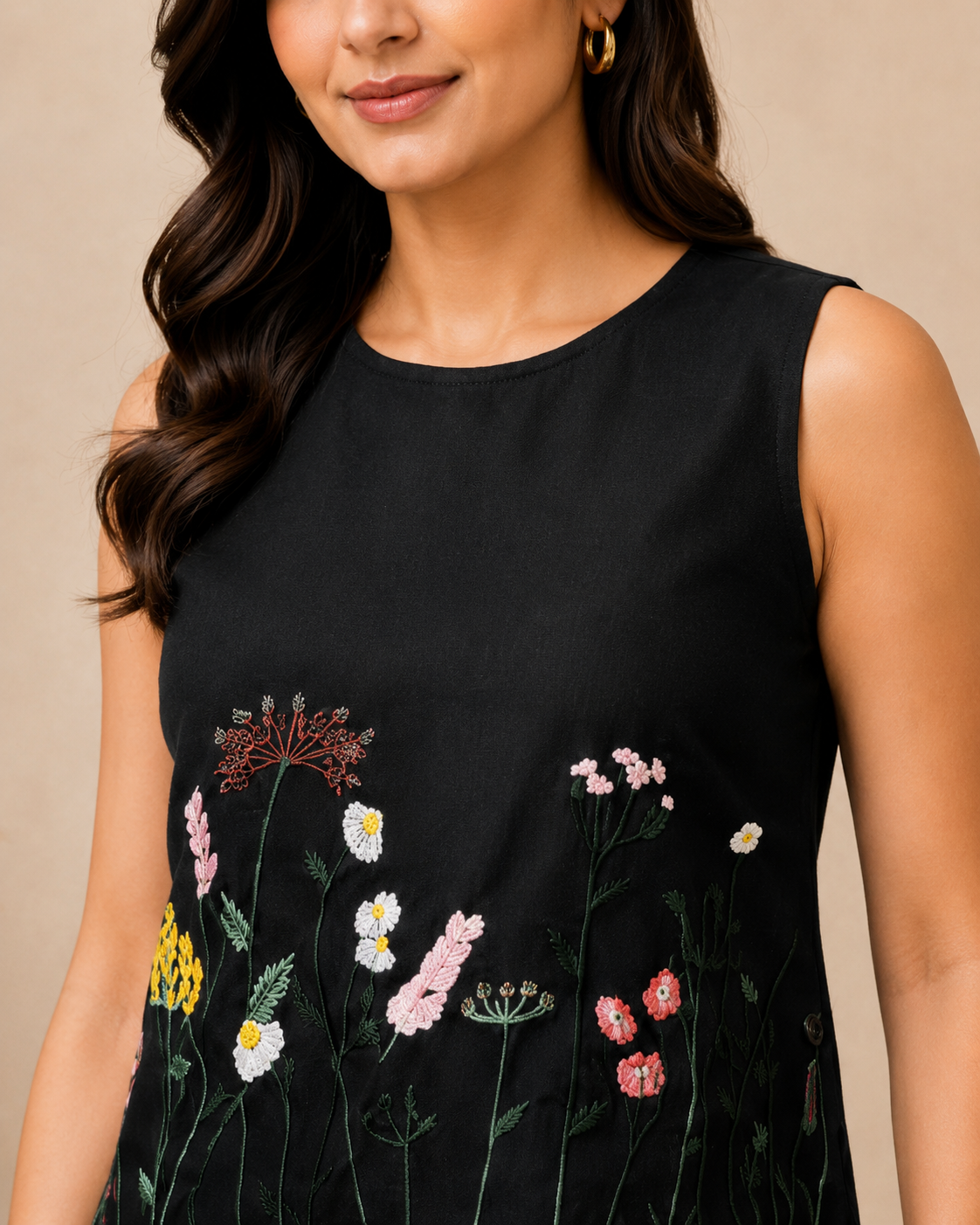 Black Garden Embroidered Co-ord Set