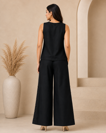 Black Garden Embroidered Co-ord Set