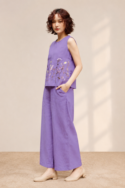 Lavender Bloom Embroidered Co-ord Set