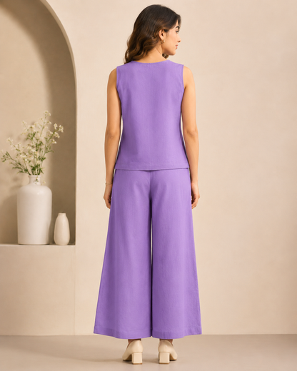 Lavender Bloom Embroidered Co-ord Set