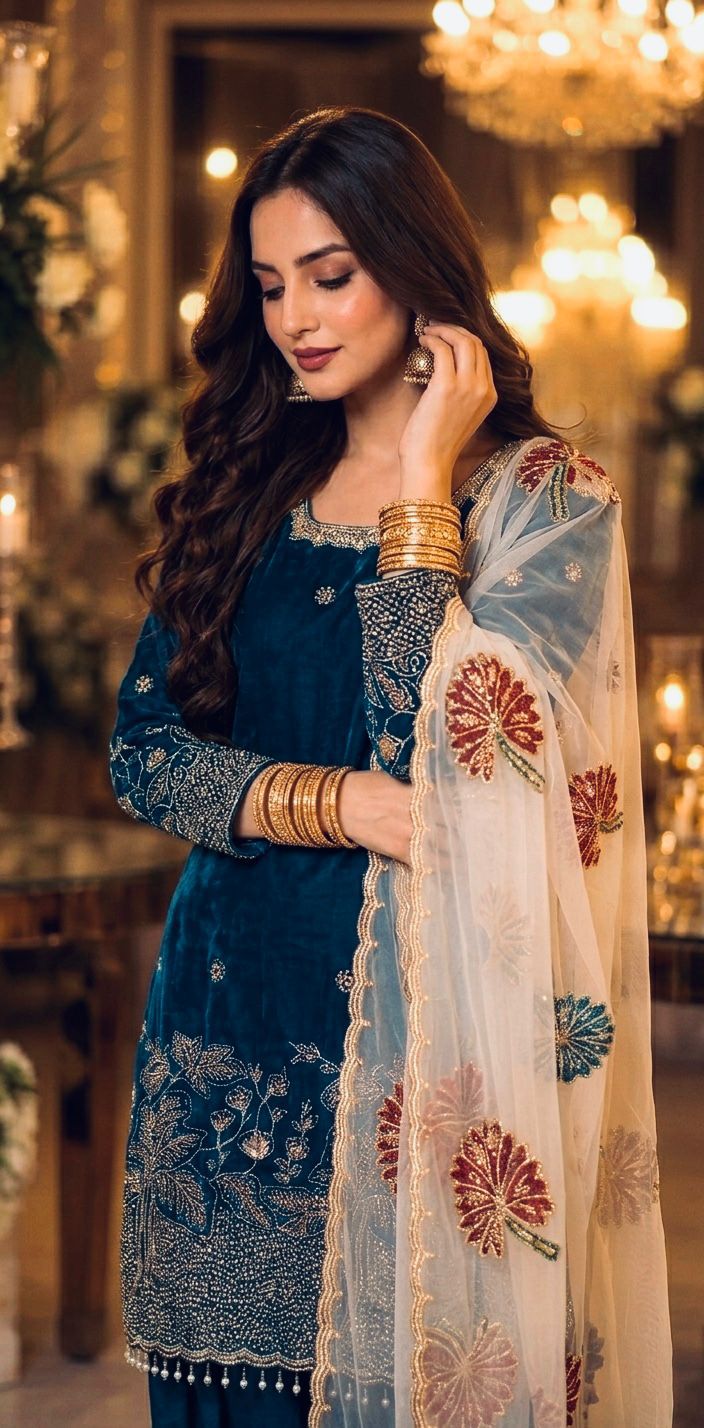 New Fendi Silk Top & Farshi Palazzo With Dupatta set-(PD1154)
