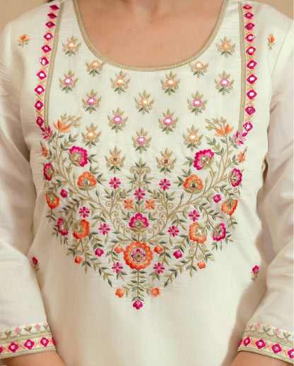 WOMEN'S PURE VISCOSE CHANDERI KURTA SET'S -(SONALI)