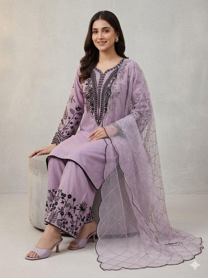 The Lavender Haze Palazzo Set-(2101)