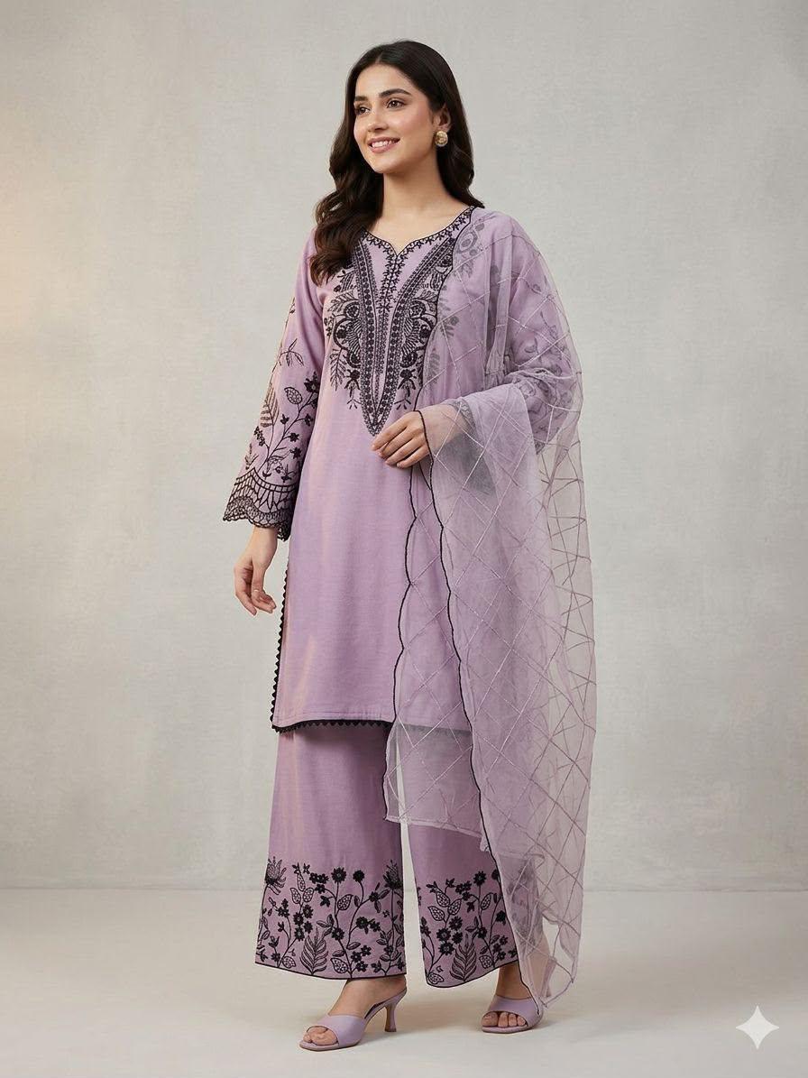The Lavender Haze Palazzo Set-(2101)