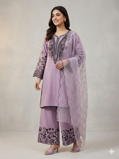 The Lavender Haze Palazzo Set-(2101)