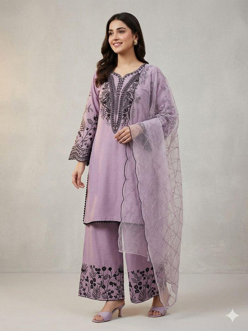 The Lavender Haze Palazzo Set-(2101)
