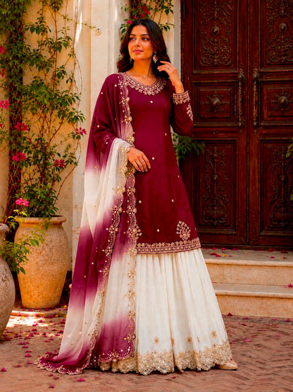 Noor-e-Gul Red Sharara Set (1041)