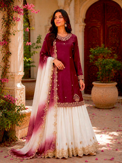 Noor-e-Gul Red Sharara Set (1041)