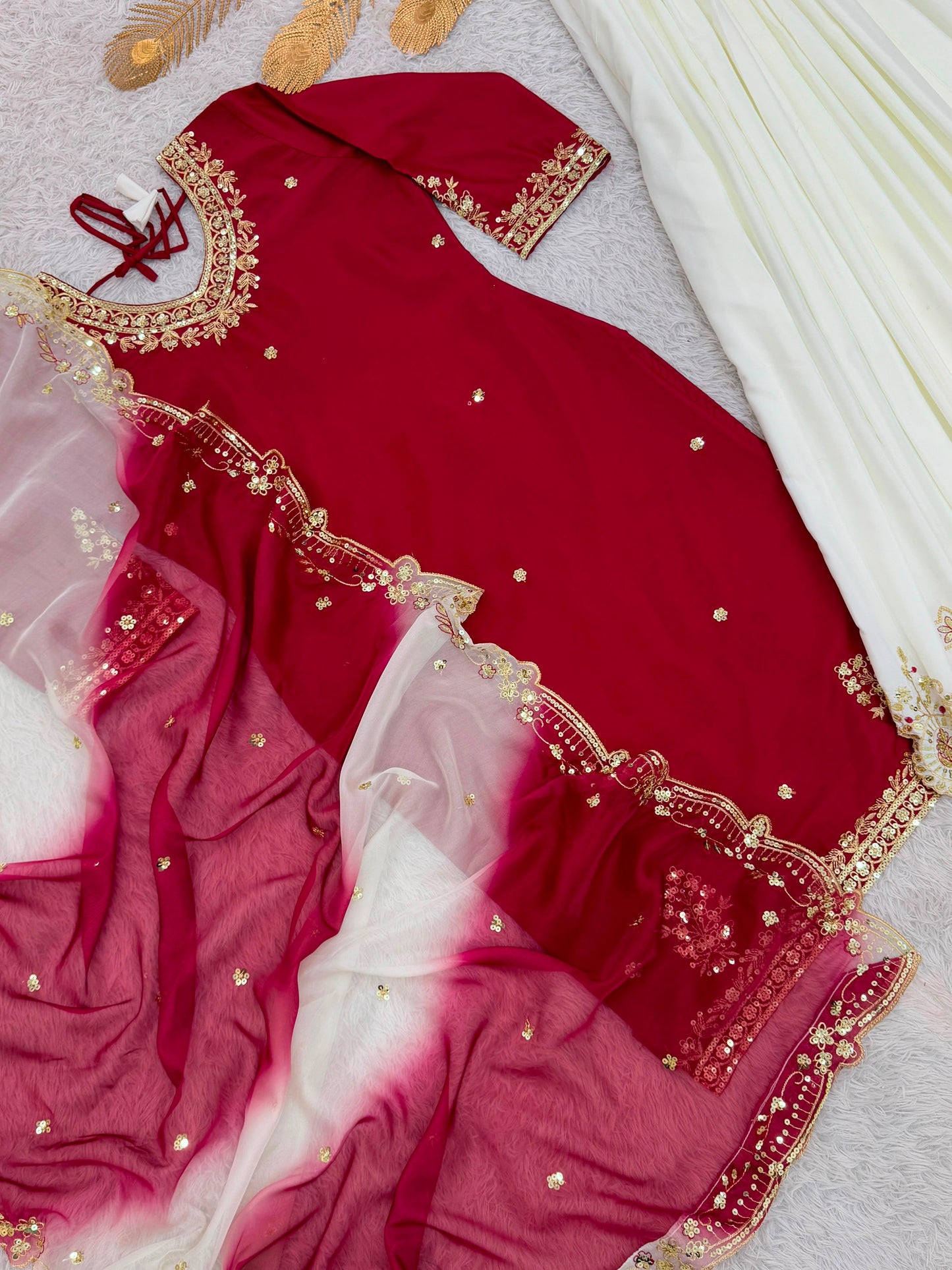 Noor-e-Gul Red Sharara Set (1041)