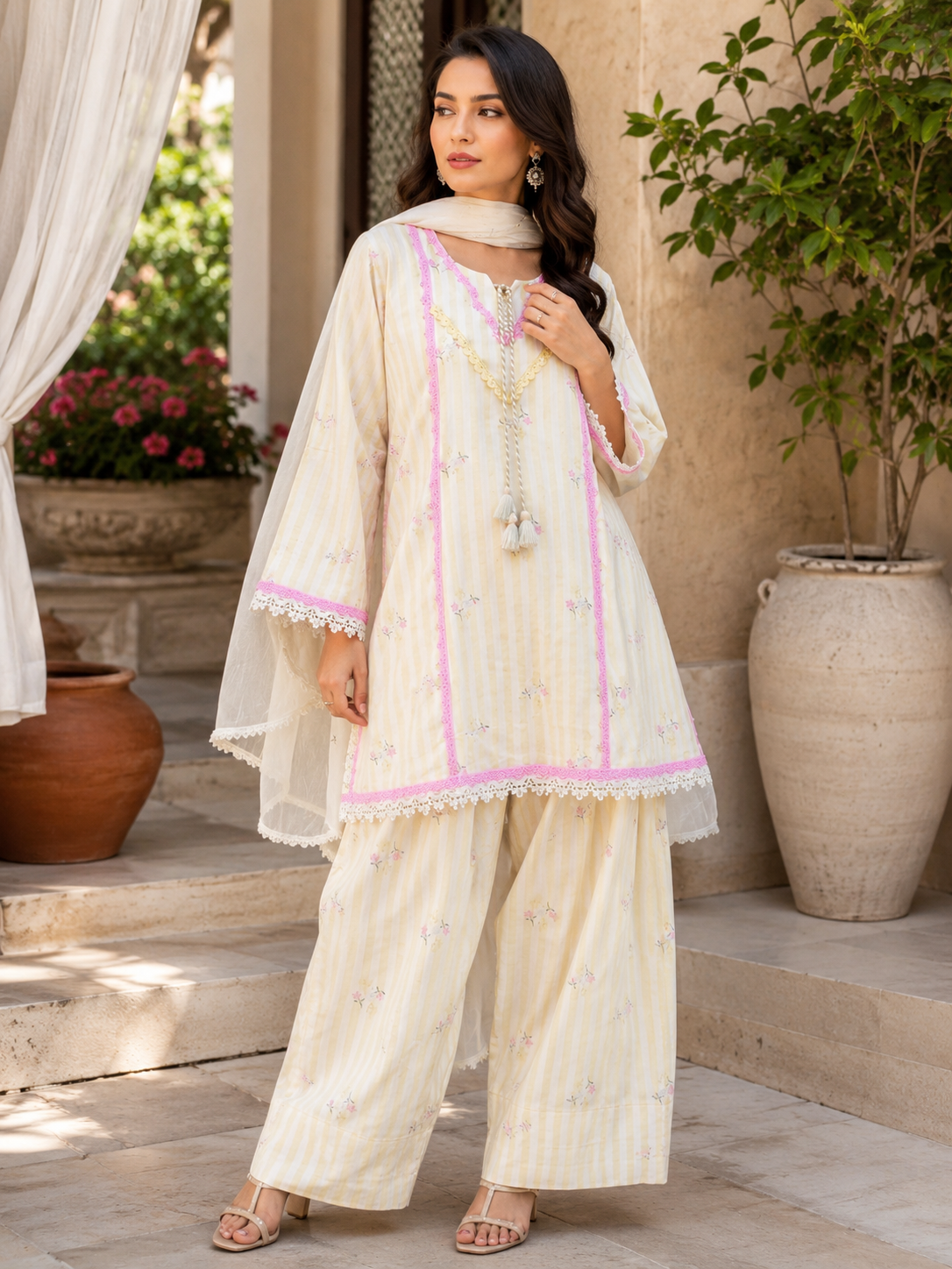 Lemon Blossom Grace Kurta Set-(5356)