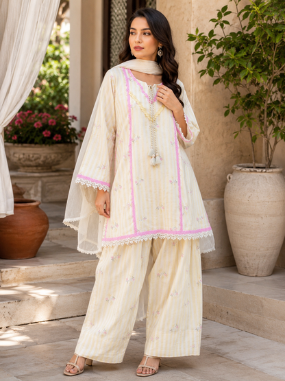 Lemon Blossom Grace Kurta Set-(5356)