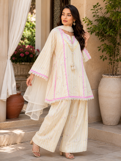 Lemon Blossom Grace Kurta Set-(5356)
