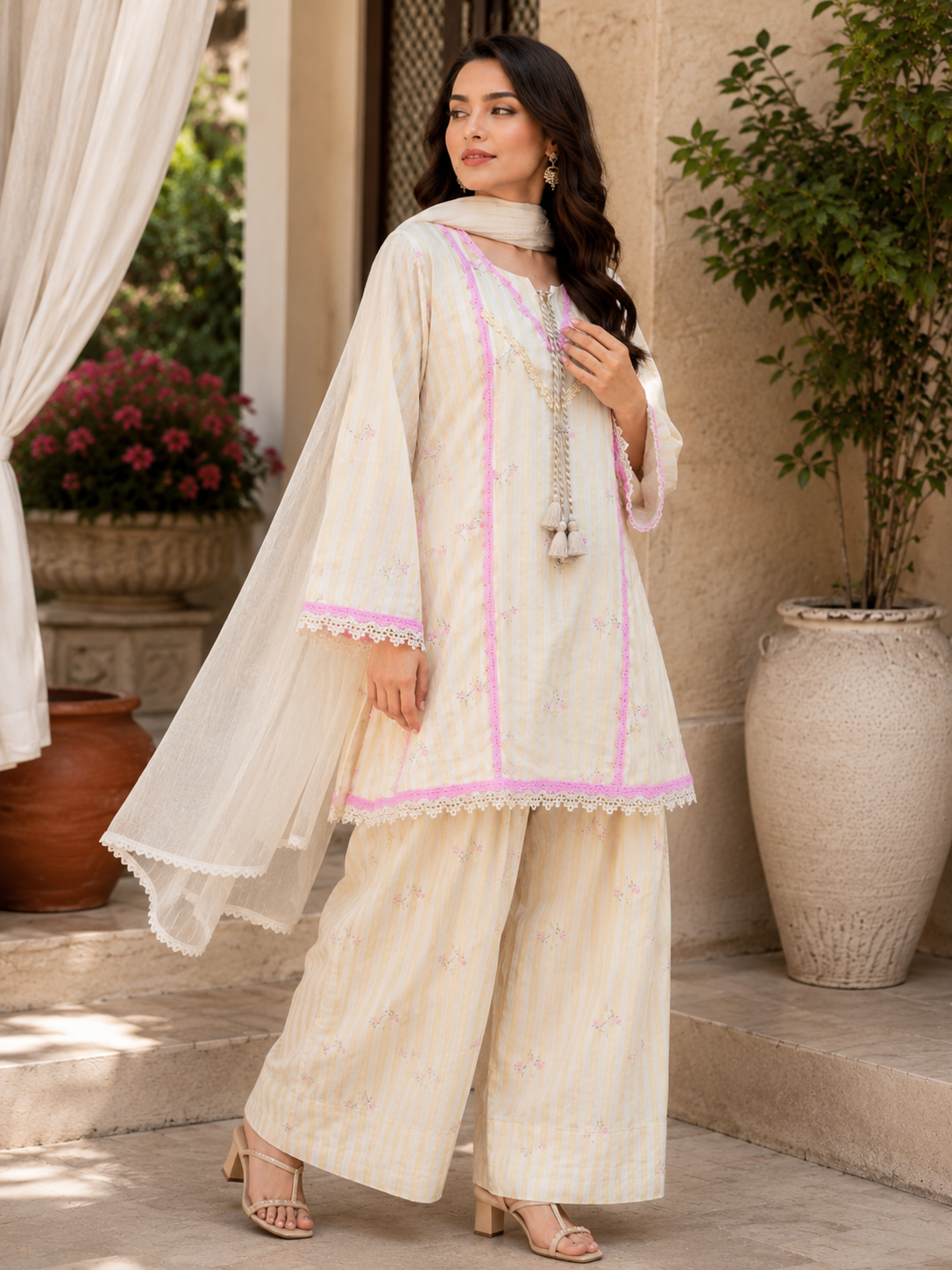 Lemon Blossom Grace Kurta Set-(5356)
