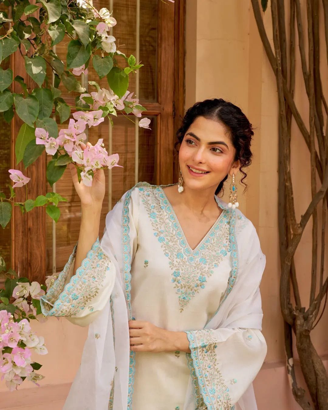 Ivory Aqua Noor Premium BulBul Suit Set
