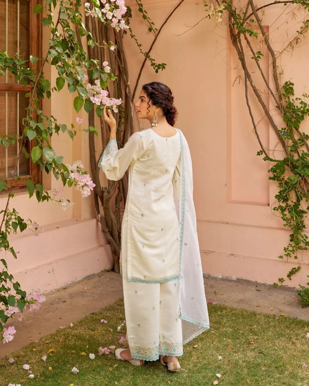 Ivory Aqua Noor Premium BulBul Suit Set