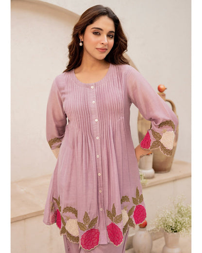 Mauve Rosé Embroidered Co-ord Set