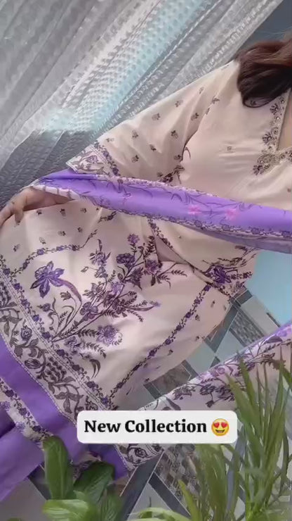 Premium 3 PCS Berry Silk Suit Set